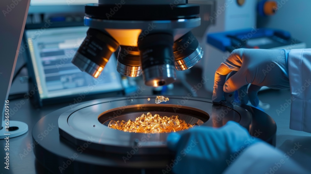 Crystal Clear Expert Scientist Analyzing Sample with Precision in Xray Diffractometer XRD Crystal Clear Expert Scientist Analyzing Sample with Precision in Xray Diffractometer XRD