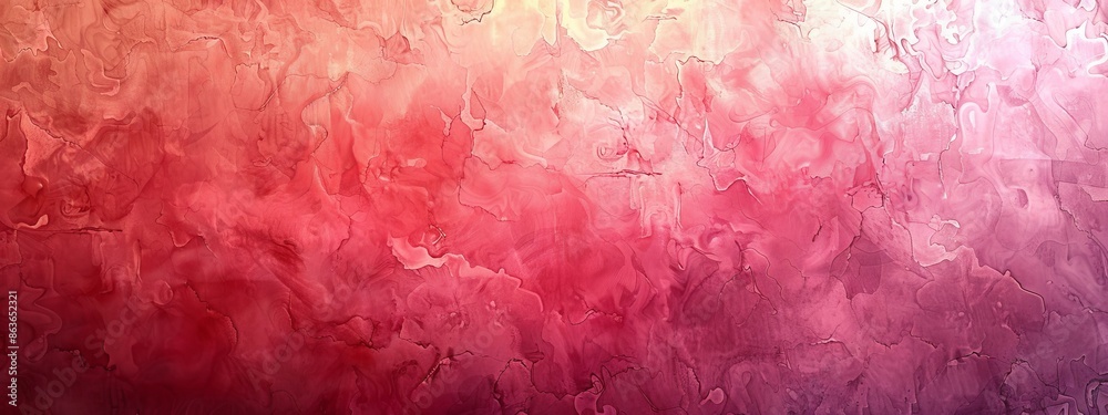 Fototapeta premium A close-up of a red and pink patterned glass window The outside is adorned with red and pink hues, while the inside background harmonizes with these same colors