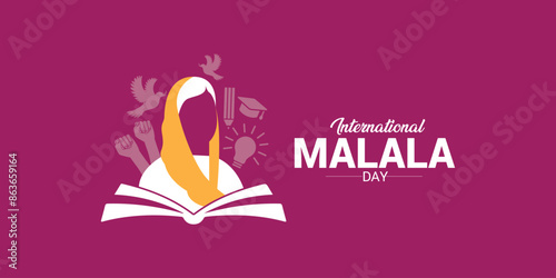 World Malala Day. Female face vector illustration. Celebrated every July 12th. Suitable for banners, greeting cards, social media, templates vector illustrations of Malala Day social media story 