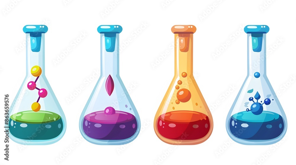 Isolated Laboratory Flask Icon on White Background