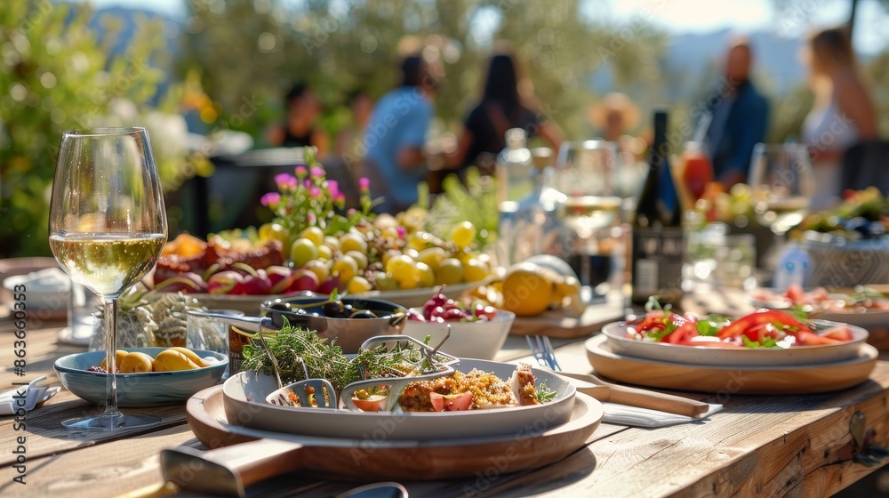Rustic Charm Al Fresco Dining Delight with Friends and Feast Rustic Charm Al Fresco Dining Delight with Friends and Feast