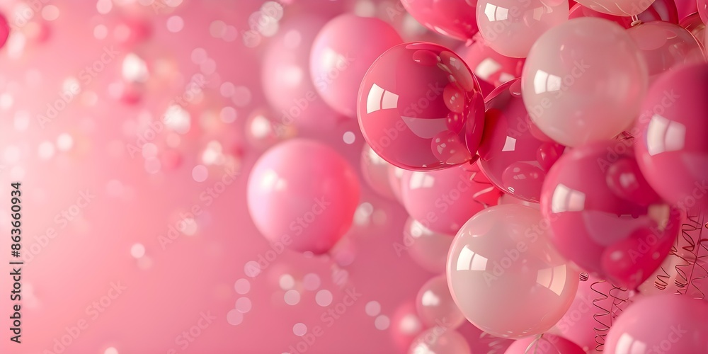 Pink helium party balloons floating against a pink background in an image. Concept Party Decor, Pink Balloons, Helium Balloons, Celebration, Pink Background Pink helium party balloons floating against a pink background in an image. Concept Party Decor, Pink Balloons, Helium Balloons, Celebration, Pink Background