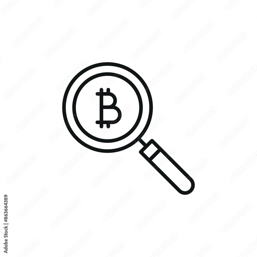 Bitcoin search icon. Simple Bitcoin search icon for social media, app, and web design. Vector illustration. Bitcoin search icon. Simple Bitcoin search icon for social media, app, and web design. Vector illustration.