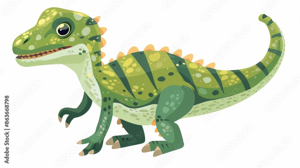 Fototapeta premium Colorful cartoon dinosaur stickers