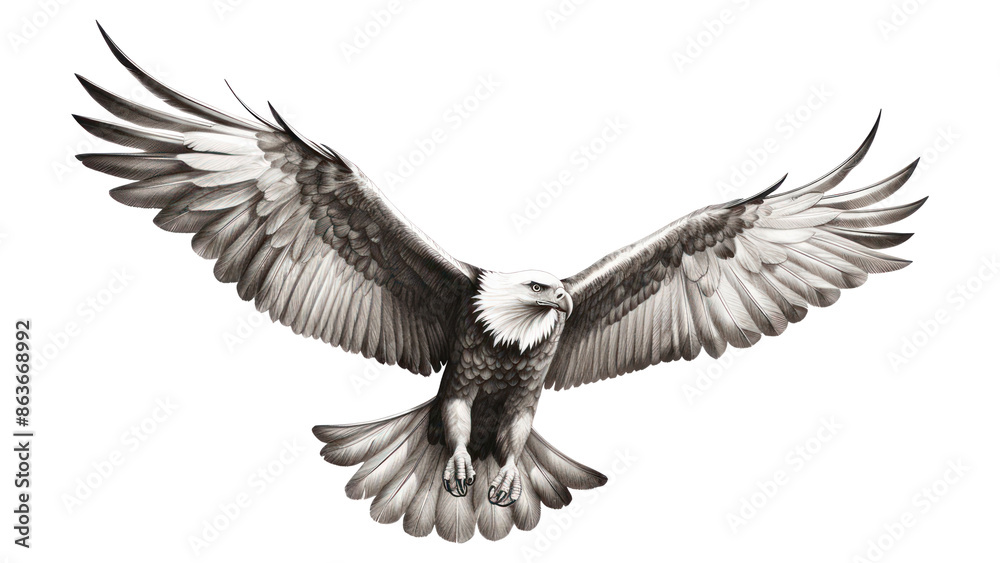 Naklejka premium PNG Eagle vulture drawing animal.