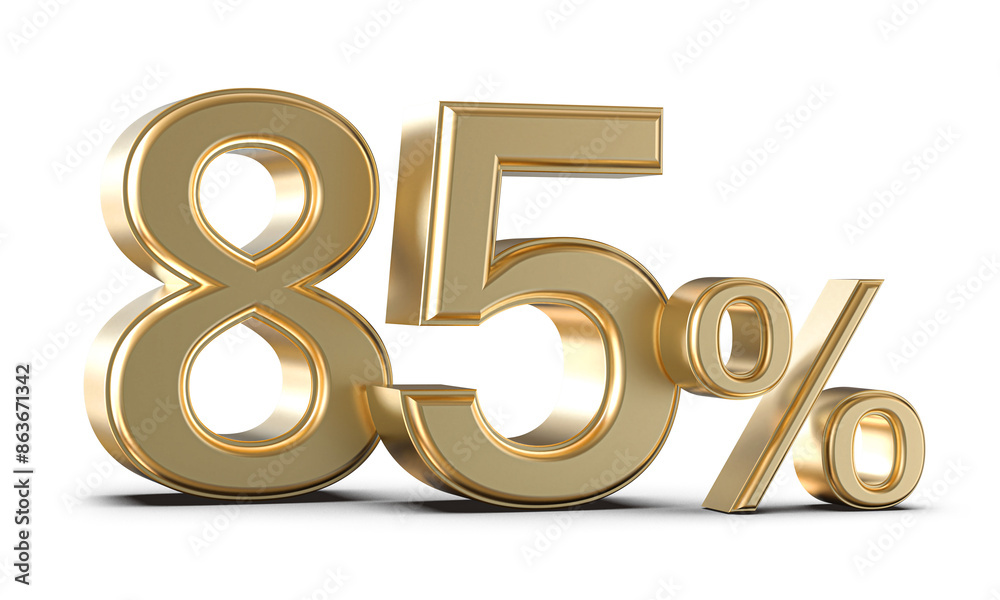 85 Percent Off Sale Gold Number 3D Render 85 Percent Off Sale Gold Number 3D Render