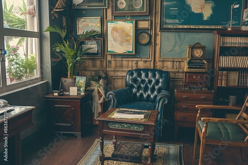 a living room filled with furniture and a window