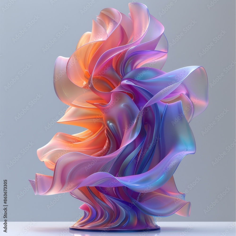 Abstract Art Sculpture with Vibrant Colors and Dynamic Textures Abstract Art Sculpture with Vibrant Colors and Dynamic Textures