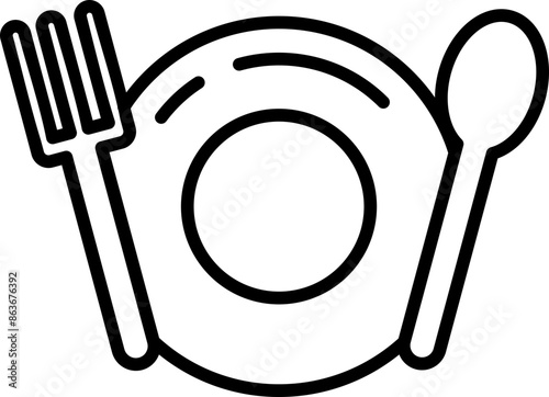 Restaurant Line Icon Element