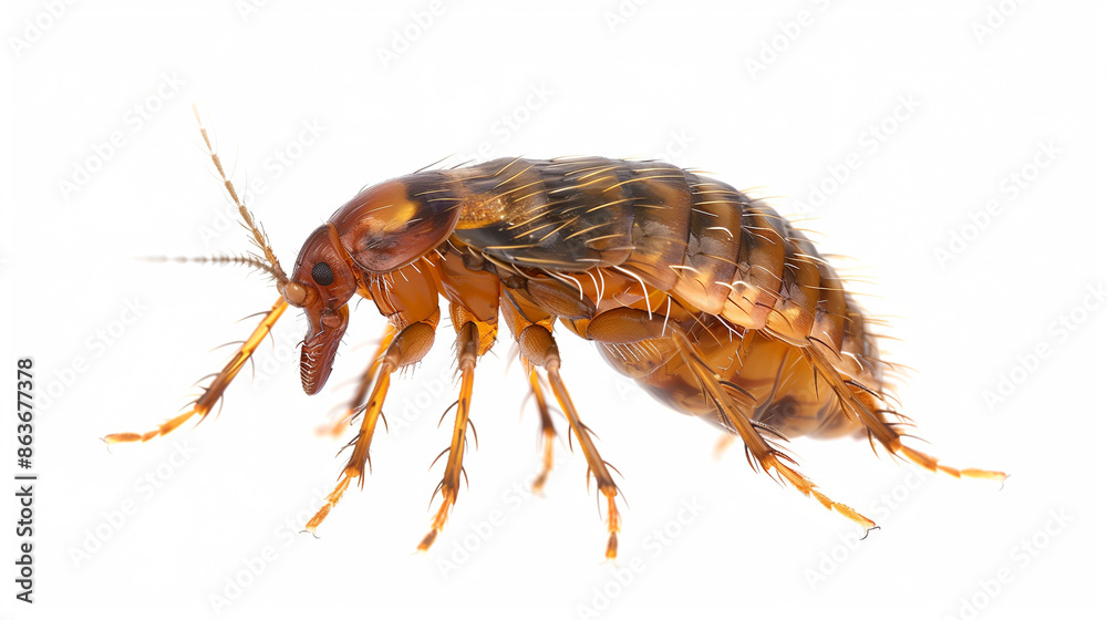flea on a clean white studio background, Ai Generated Images flea on a clean white studio background, Ai Generated Images