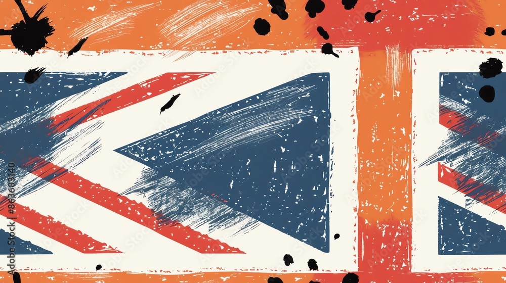 Obraz premium national flag and symbol of the United Kingdom seamless pattern
