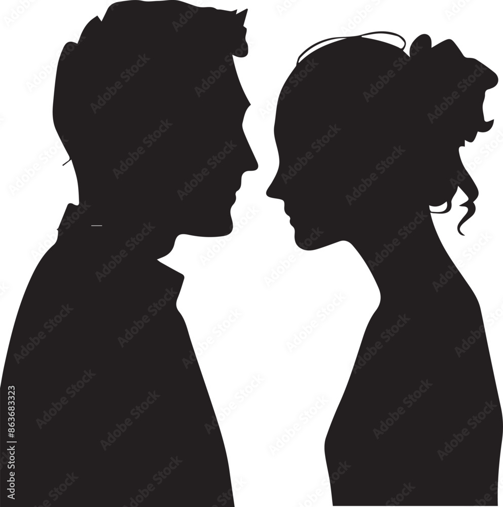 Couple Portrait Abstract Silhouette Vector Graphics Pack Couple Portrait Abstract Silhouette Vector Graphics Pack