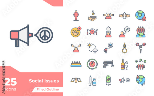 Social Issues Filled Color Icons