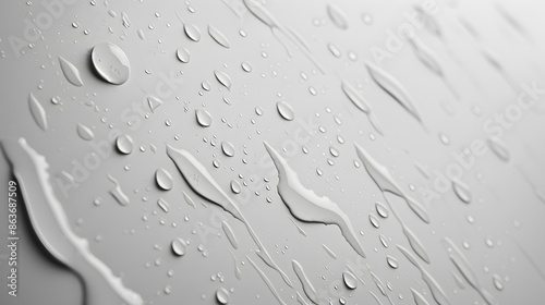 Textured white wall featuring clear water drops photo