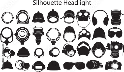 Headlight Shadowy Silhouette Vector Art Pack 
