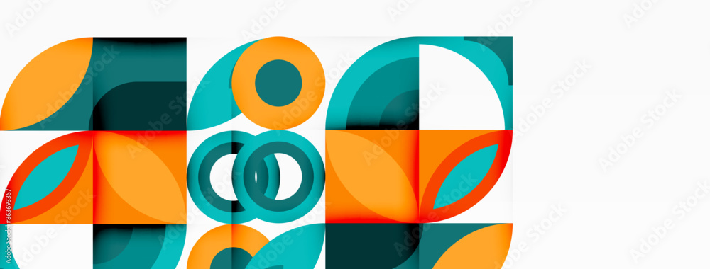 Circles and petals. Geometric beautiful abstract minimal template for Wallpaper, Banner, Background, Card, Book Illustration, landing page