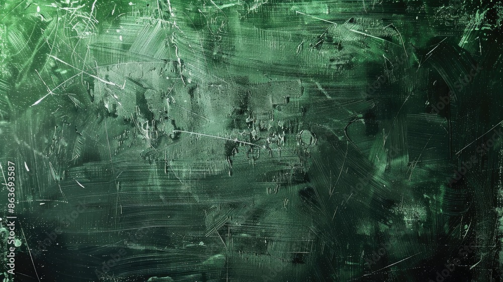 Obraz premium Chalkboard smeared with green chalk essence