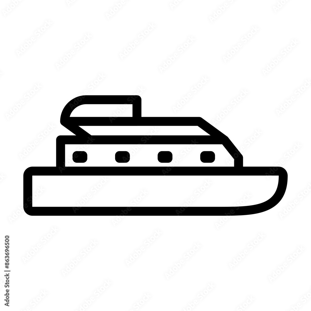 Cruise ship Vector Line Icon Design Cruise ship Vector Line Icon Design