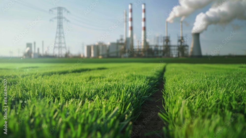 Ecology vs industry background illustration generated by ai Ecology vs industry background illustration generated by ai