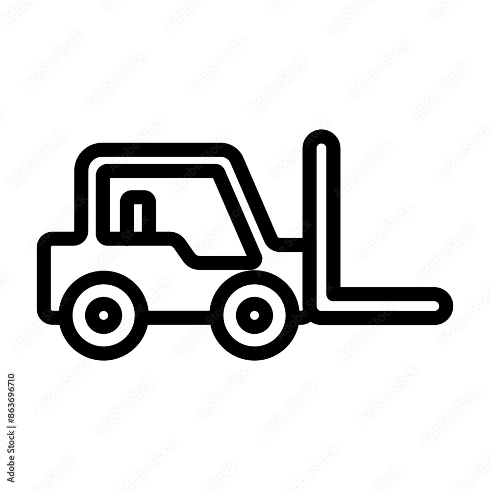 Forklift Vector Line Icon Design Forklift Vector Line Icon Design