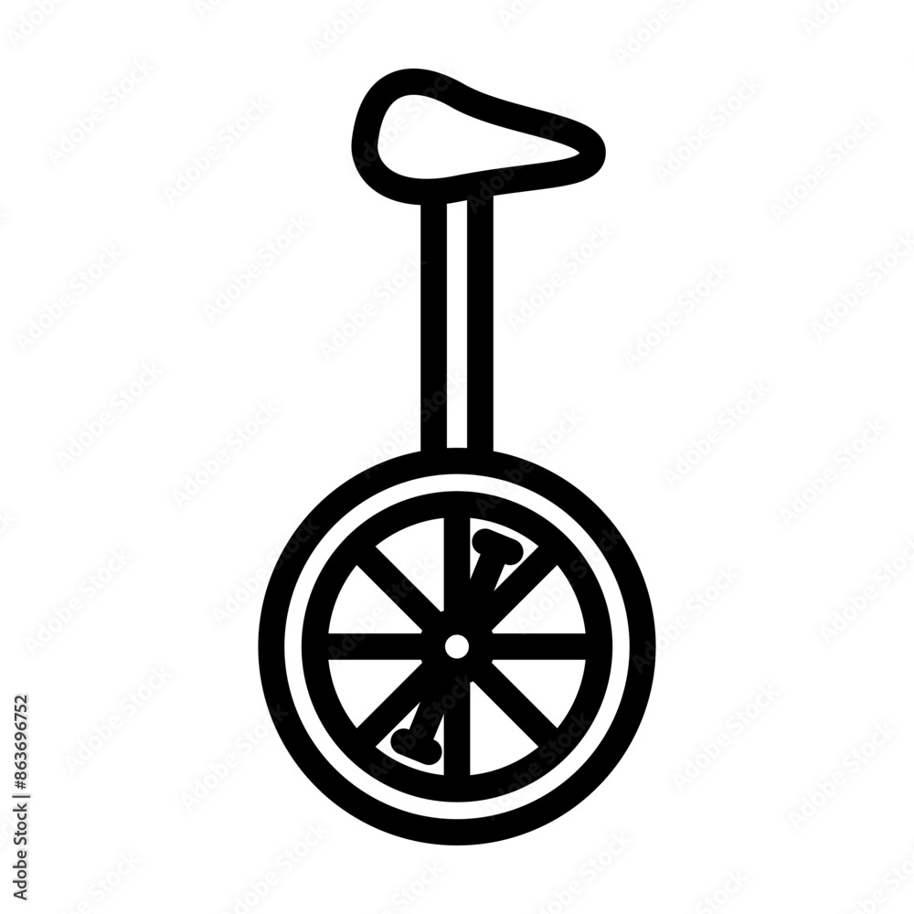 Unicycle Vector Line Icon Design Unicycle Vector Line Icon Design