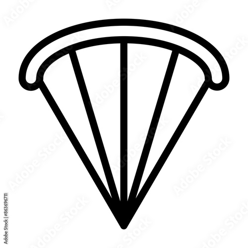 Paraglider Vector Line Icon Design