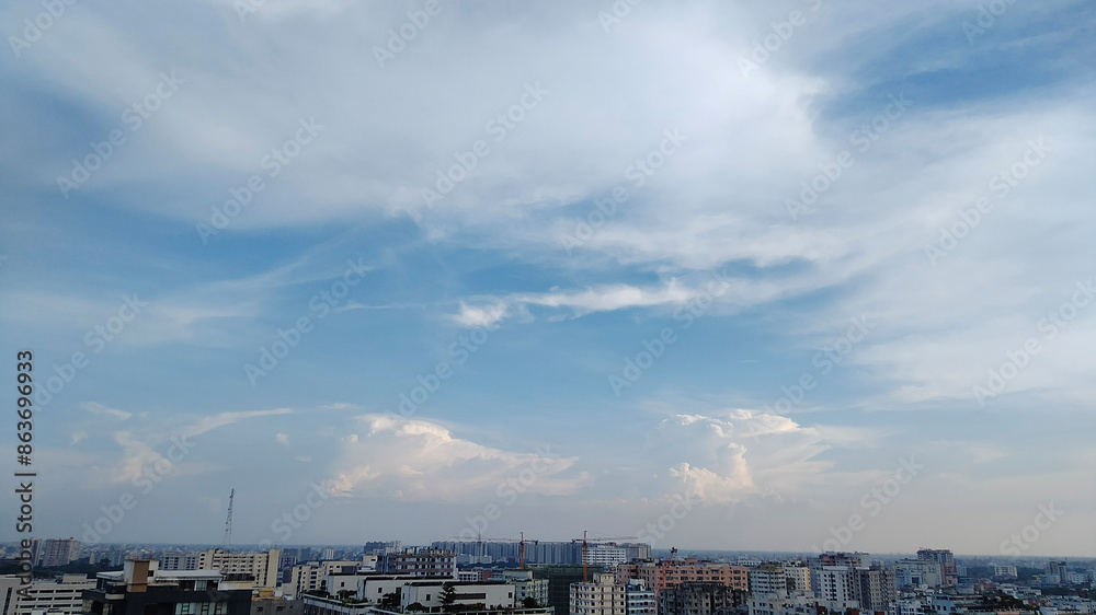 Amazing view of a cityscape with blue Sky Amazing view of a cityscape with blue Sky