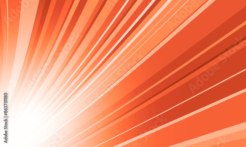 Abstract orange radial stripes background. bright shiny burst rays.