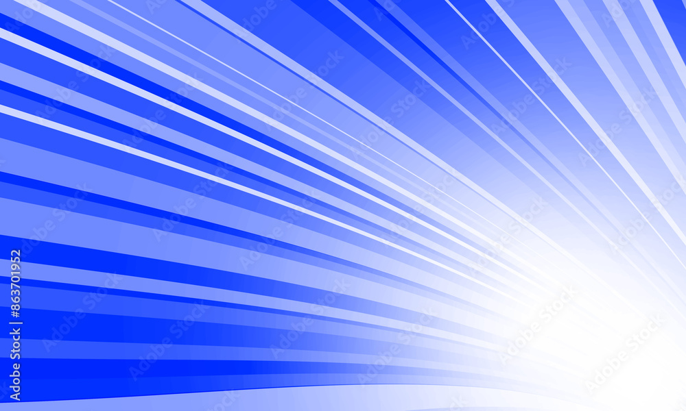Abstract blue radial stripes background. bright rays. smooth shiny light. sun burst.