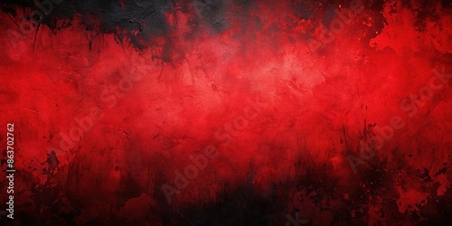 Background painted in red and black colors, abstract, vibrant, texture, grunge, dark, artistic, backdrop, design, pattern