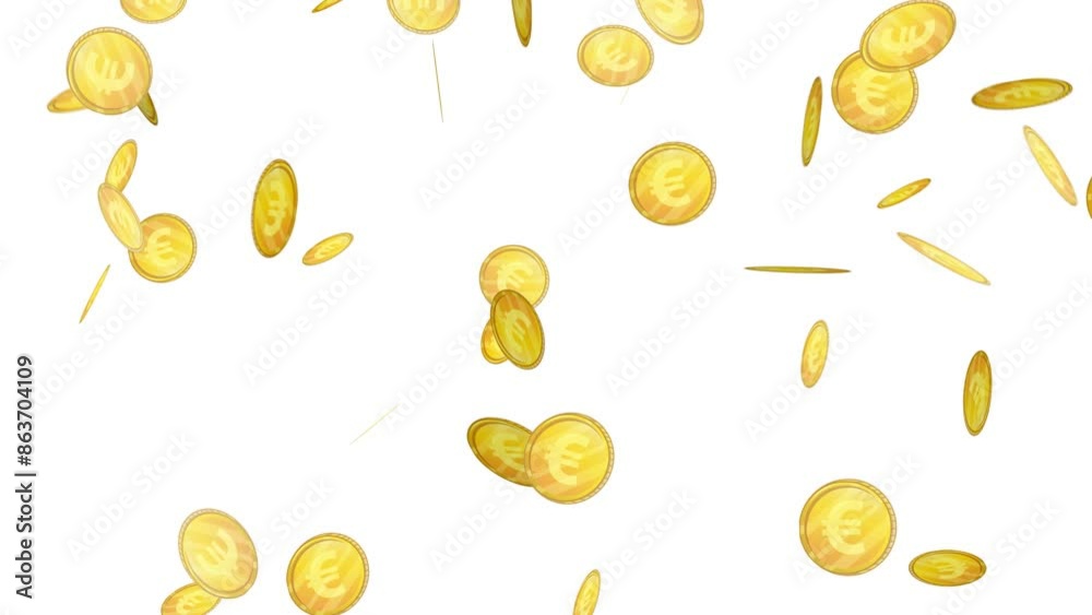 Falling Euro Coins Animation Falling Euro Coins Animation