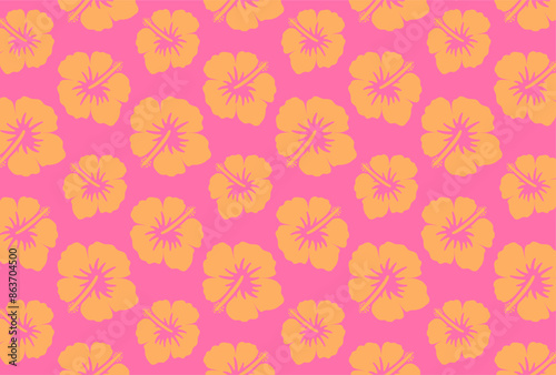 seamless pattern with hibiscus flowers for banners, cards, flyers, social media wallpapers, etc.