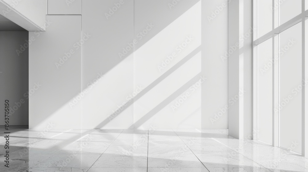 Window light shadow on wall. Interior background illustration generated by ai Window light shadow on wall. Interior background illustration generated by ai