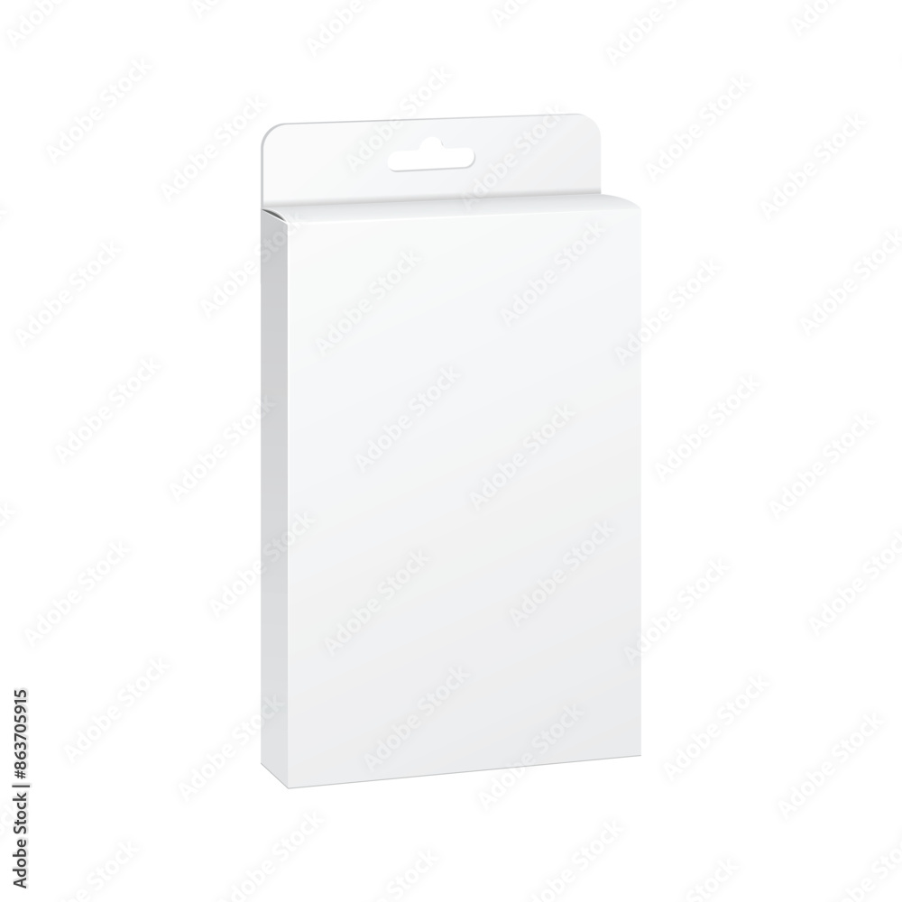 White product package box with a window. Vector White product package box with a window. Vector
