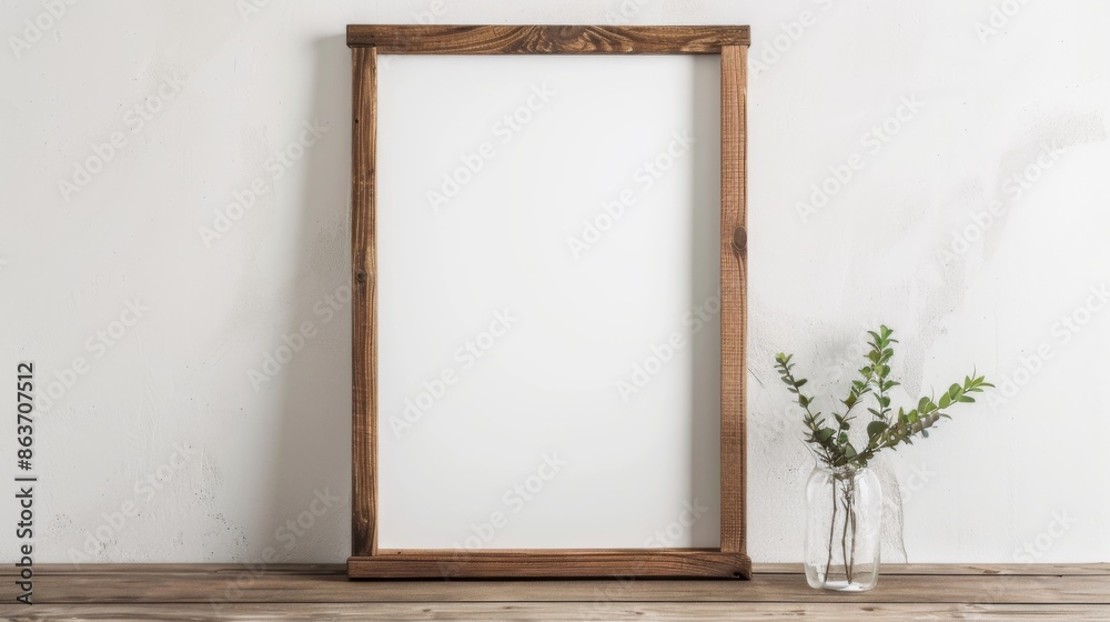Frame on the wall mock up. Illustration generated by ai Frame on the wall mock up. Illustration generated by ai