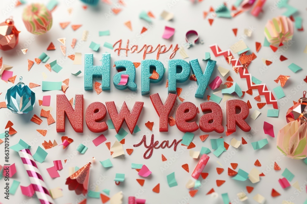 Happy New Year Confetti Celebration Happy New Year Confetti Celebration