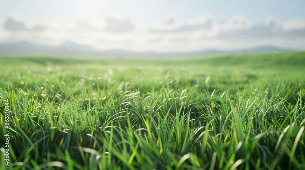 Obraz premium Grass background front view illustration generated by ai