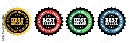 collection of best seller label in various colors. Used for business purpose