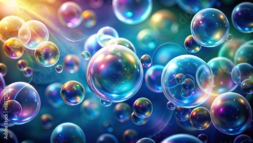 Abstract background with translucent bubbles floating in the air, abstract, background, bubbles, translucent, floating, air