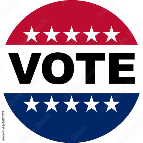 Round Vote Icon USA American Election Emblem for Civic Responsibility