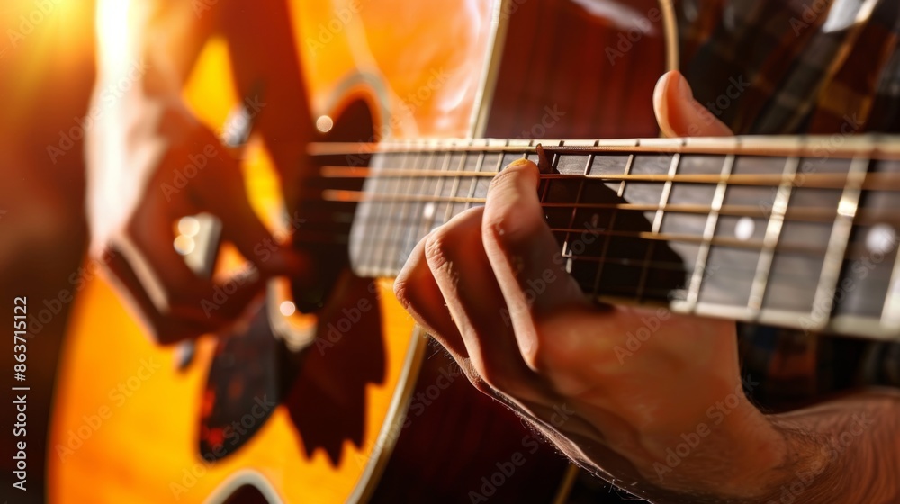 Fototapeta premium Acoustic music player close up. Illustration generated by ai