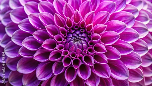 Vibrant purple dahlia flower petals in detailed macro closeup, Dahlia, flower, macro, closeup, purple, vibrant, colorful, petals © joompon