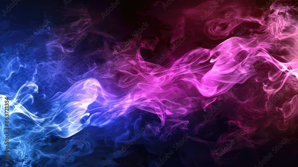 Fototapeta premium Effect of smoke in blue and pink colors