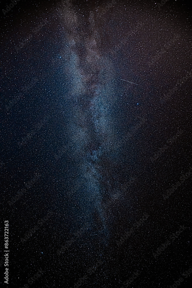 Obraz premium Background Night Starry Sky With Bright Stars And Meteoric Track Trail