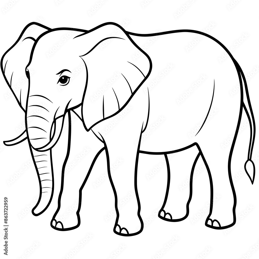 Fototapeta premium elephant cartoon isolated on a white background vector design 
