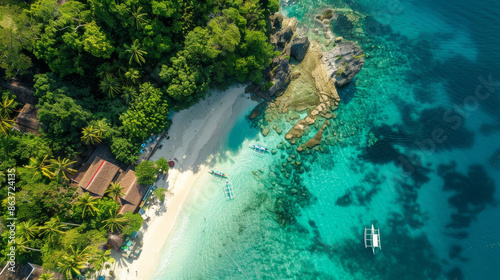 philippines beach scene seen from above 