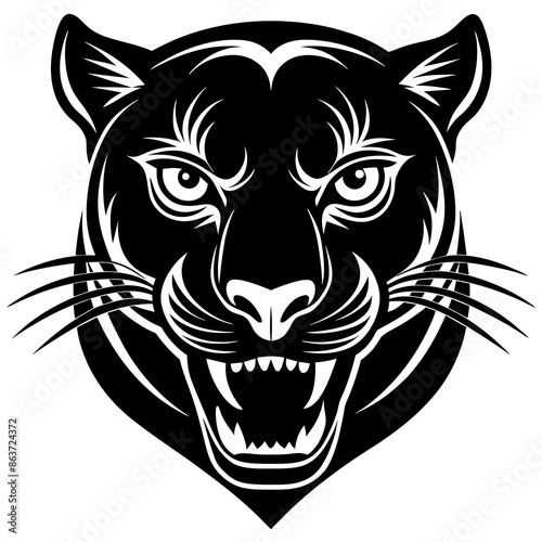 an angry panther head