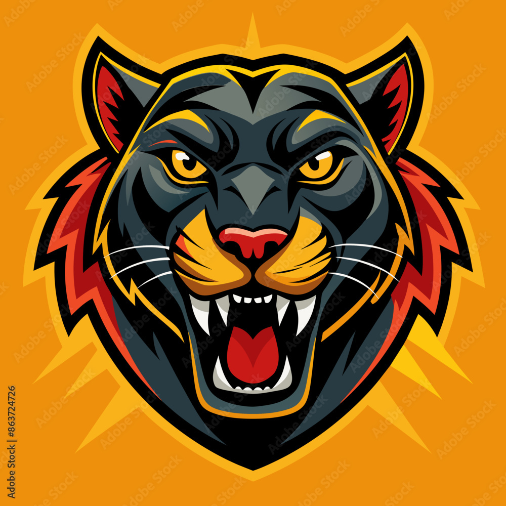 Obraz premium panther head vector design art 