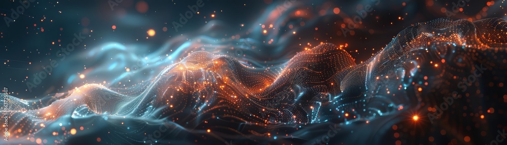 AI neural network visualization, technological, abstract shapes, dark background, digital art AI neural network visualization, technological, abstract shapes, dark background, digital art