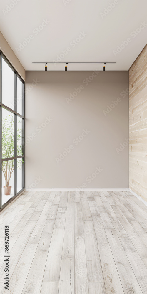 Empty room in a luxury property in neutral tones with natural lighting and no furniture. Interiors composition with copy space for advertising. Empty room in a luxury property in neutral tones with natural lighting and no furniture. Interiors composition with copy space for advertising.